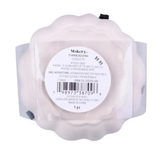 4.75" Cream Ceramic Pumpkin Cocotte by Makery&trade; {5}