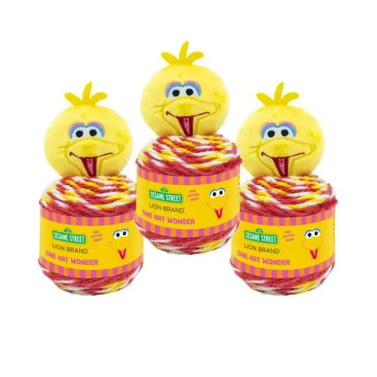 3 Pack Lion Brand&reg; Sesame Street&reg; One Hat Wonder Yarn Elmo {2}