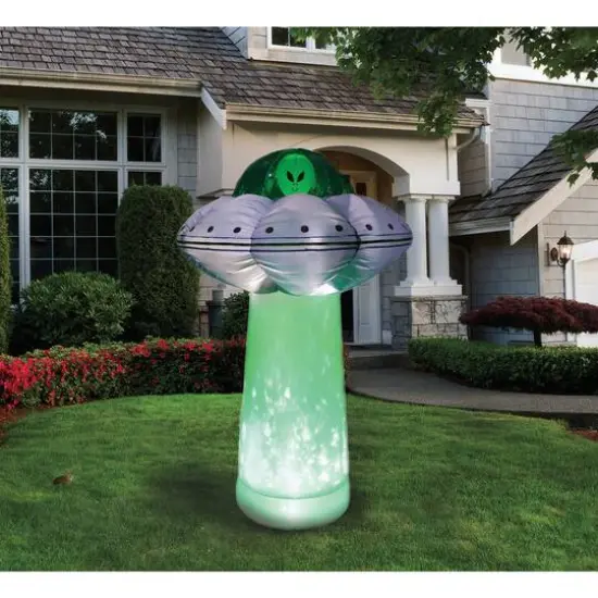7ft. Inflatable Alien UFO with Inferno Tractor Beam {5}