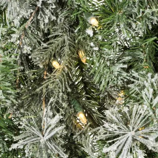 60" Pre-Lit Flocked Kiana Artificial Christmas Wreath, Warm White Dura-Lit&reg; LED Mini Lights {5}