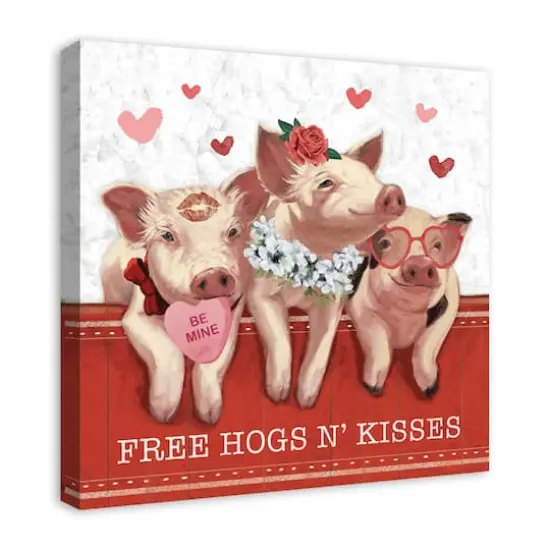 Free Hogs & Kisses Canvas Wall Art {5}