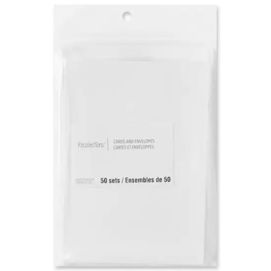 Folded Cards & Envelopes by Recollections&trade;, 3.5" x 4.87" White {4}