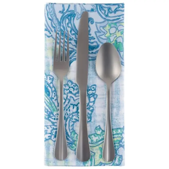 DII&reg; Blue Watercolor Paisley Print Outdoor Napkins, 6ct. {4}