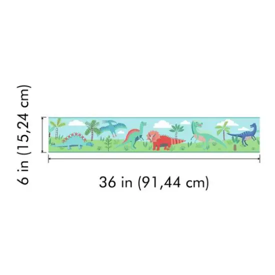 RoomMates Dinosaur Parade Peel & Stick Wallpaper Border {6}