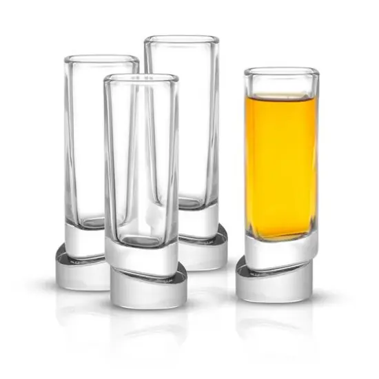 JoyJolt® 1.5oz. Aqua Vitae Square Off Base Shot Glasses, 4ct. {1}