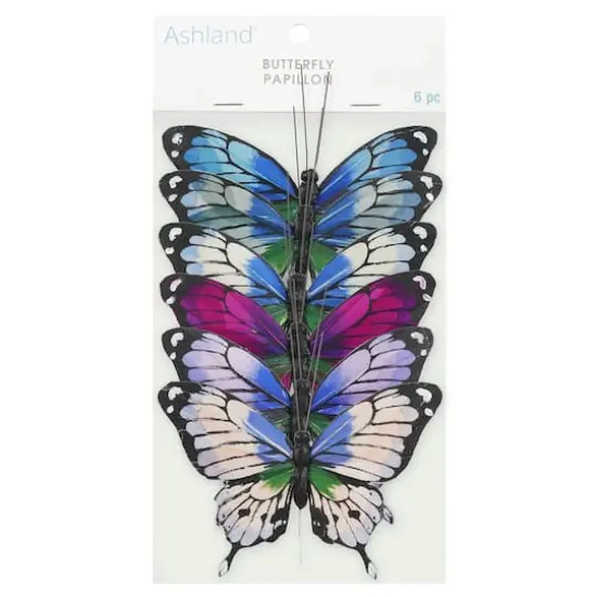 4.5" Blue & Purple Feather Butterflies, 6ct. by Ashland&reg; {5}