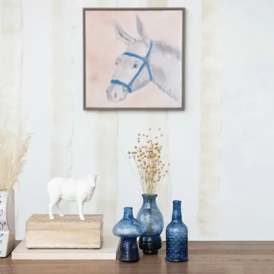 Hello Honey&reg; 6" Blue Blown Glass Vase Set {3}