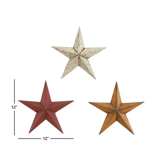 12" Multicolor Metal Stars Outdoor Wall D&eacute;cor, 3ct. {6}