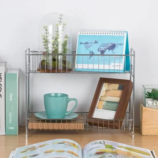 NEX&trade; Silver 2-Tier Standing Rack Countertop Storage Organizer {8}