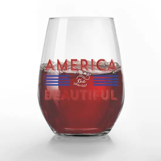 15oz. America the Beautiful Printed Wine Glass {3}