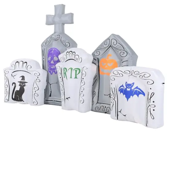 8ft. Occasions Inflatable Halloween Flashing Lights Tombstone Scene {3}