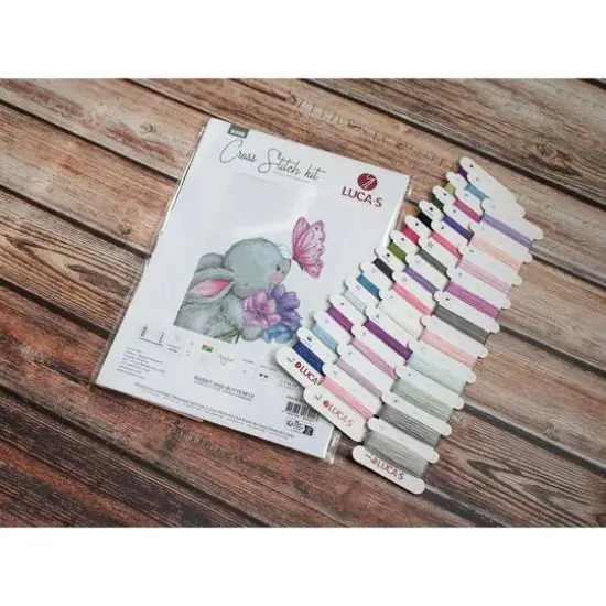 Luca-S Rabbit & Butterfly Counted Cross Stitch Kit {5}