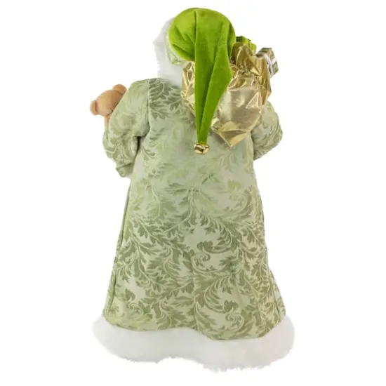 24" St. Patrick's Irish Standing Santa Claus Christmas Figure with Teddy Bear and Gift Bag {7}