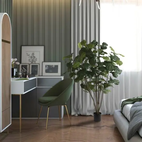 5ft. Potted Artificial Green Fiddle Tree {3}