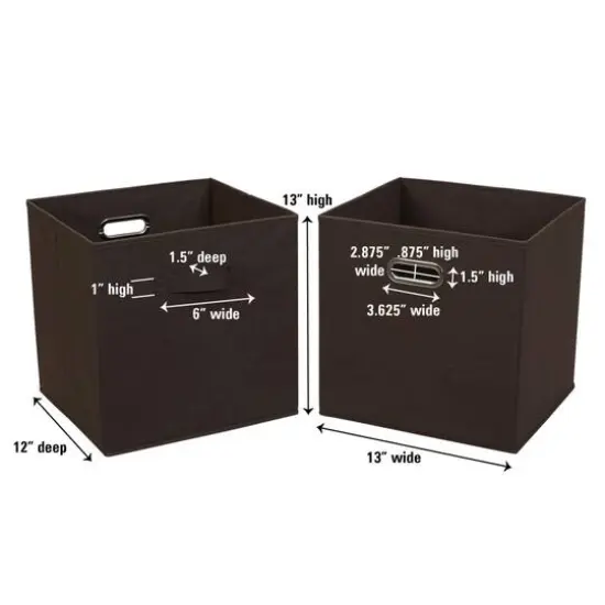 2 Pack Household Essentials 13" Fabric Storage Bins Brown {5}