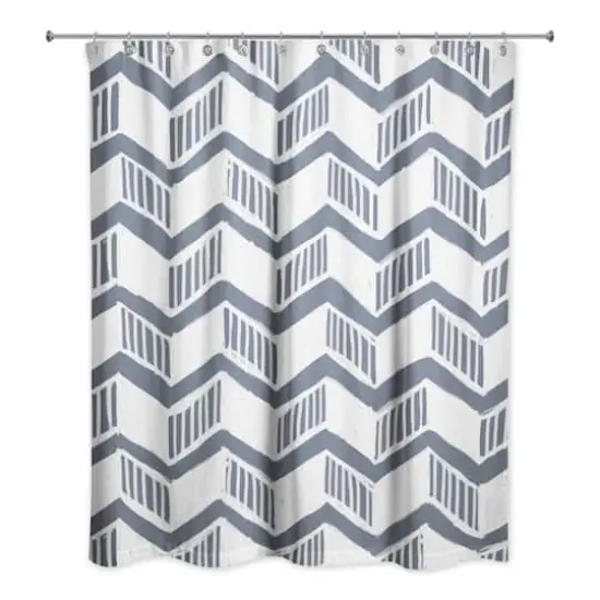 Chevron Shower Curtain Slate {1}