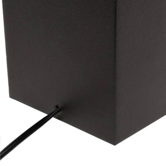 Lalia Home Lexington 21" Leather Table Lamp with USB Charging Port Espresso Brown {10}