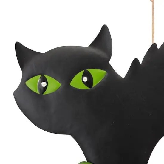 Glitzhome&reg; 32" Lighted Metal Halloween Black Cat Yard Stake {6}