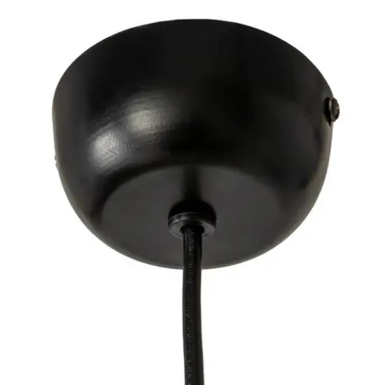 Hello Honey&reg; 16" Cream & White Round Cotton Slub Pleated Pendant Lamp {6}