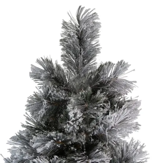 7.5ft. Unlit Flocked Black Spruce Artificial Christmas Tree {5}