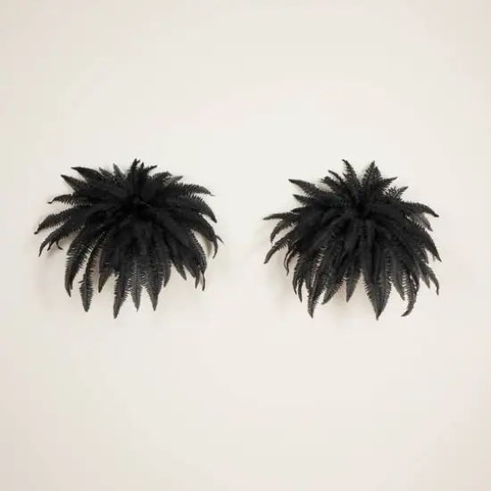 48in. Artificial Halloween Black Boston Fern - Set of 2 {6}