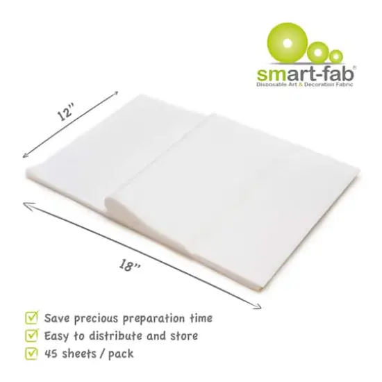 Smart-Fab&reg; 12" x 18" White Art & Decoration Fabric Sheets, 2 Packs of 45 {5}