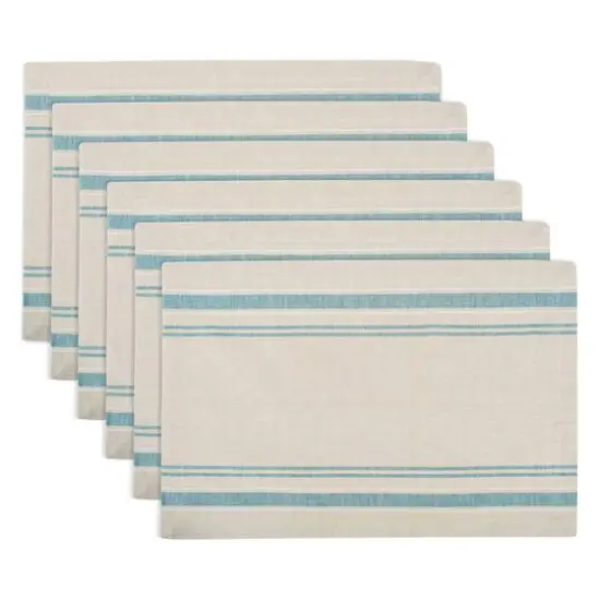 DII&reg; French Stripe Placemats, 6ct. Tango Red {2}