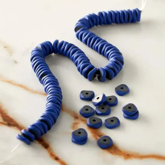 Blue Painted Reconstituted Hematite Wave Heishi Beads, 5.8mm by Bead Landing&reg; {3}