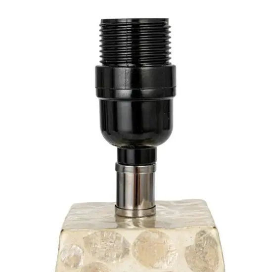 Hello Honey&reg; 18" White Capiz & Reclaimed Wood Table Lamp with Linen Shade, 2ct. {7}