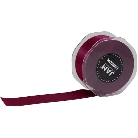 JAM Paper 1.5" x 25yd. Double Faced Satin Ribbon Burgundy {4}