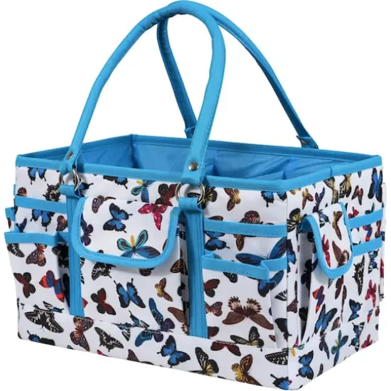 SINGER&reg; Butterfly Print Collapsible Sewing Storage Tote Caddy {1}