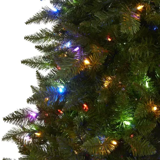 6.5ft. Pre-Lit Vermont Spruce Artificial Christmas Tree, Color Changing LED Lights {3}