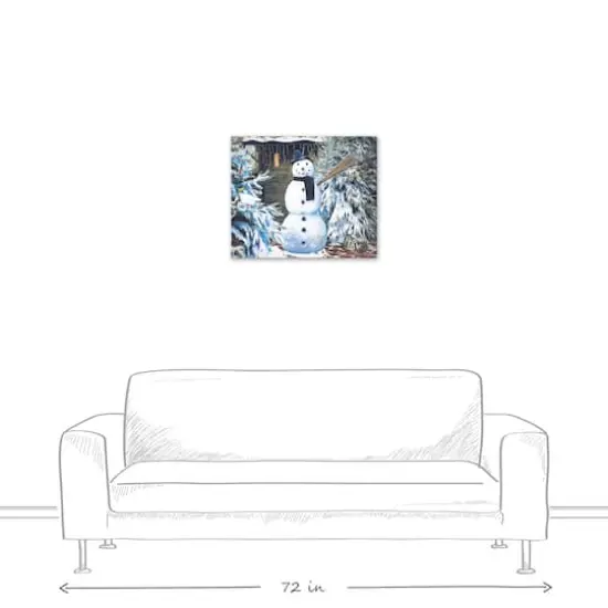 Winter Snowman 24x20 Canvas Wall Art {6}