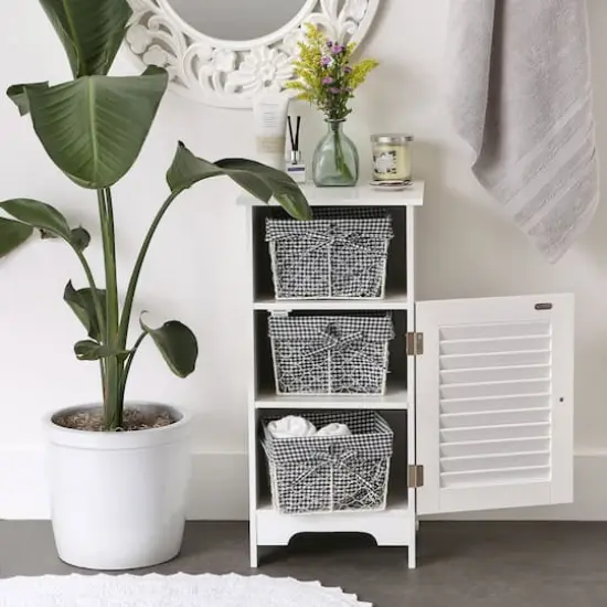 DII&reg; Small Antique White Chicken Wire Baskets with Black Gingham Liners, 3ct. {4}