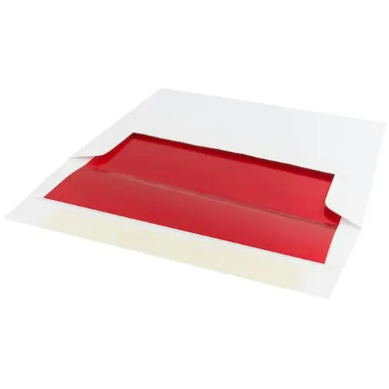 JAM Paper 4.75" x 6.5" Foil Lined Invitation Envelopes, 50ct. White with Red Foil {6}