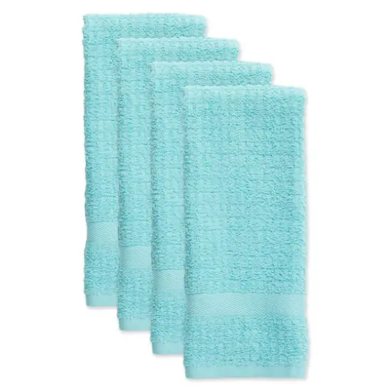 DII&reg; Solid Aqua Waffle Terry Dishtowel, 4ct. {4}