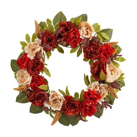 30" Harvest Peony Wreath {1}