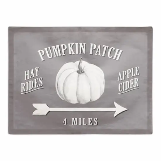 Gray Pumpkin Patch Polyester Twill Placemat {1}