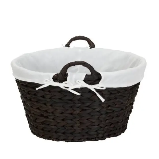 Household Essentials 12.5" Round Wicker Laundry Basket with Handles Brown {10}