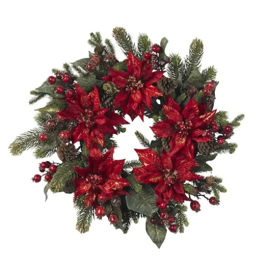 2ft. Poinsettia & Berry Wreath {1}