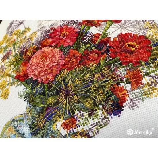 Merejka Zinnia & Dill Counted Cross Stitch Kit {5}
