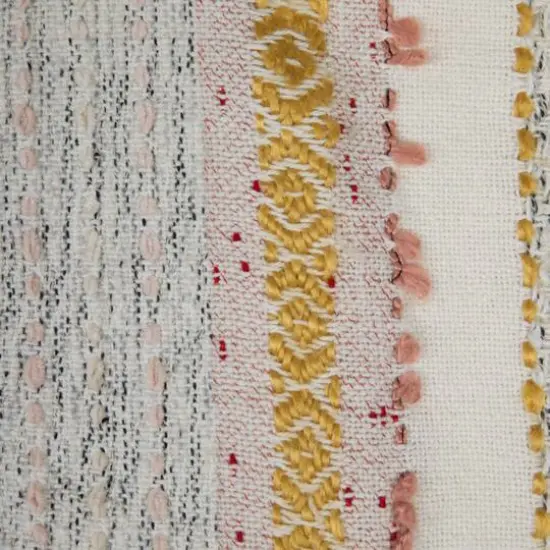 Hello Honey® 60" Multicolor Woven Striped & Embroidered Blanket {4}