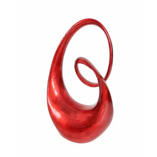24" Red Swirl Contemporary Sculpture {3}