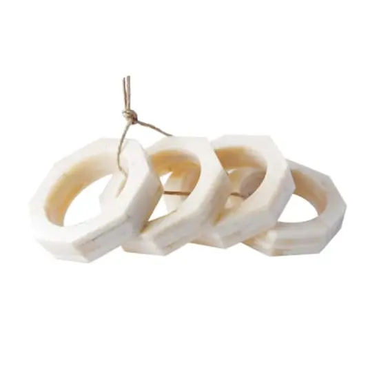 Hello Honey&reg; Cream Octagon Napkin Rings, 4ct. {8}
