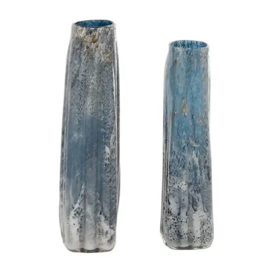 Blue Glass Contemporary Vase Set {7}