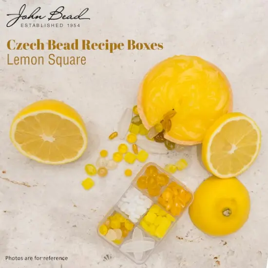 John Bead Czech Glass Recipe Box Beading Kit Lemon Squares {4}
