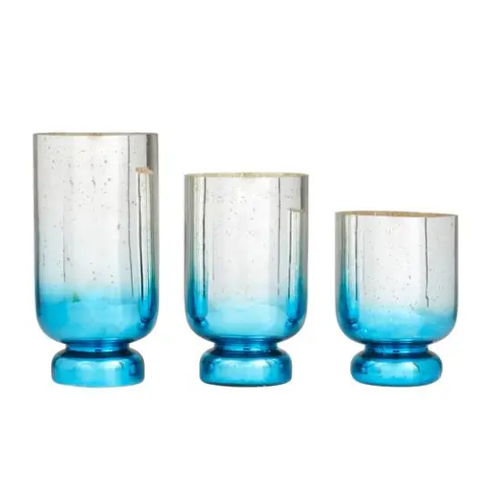 Blue Coastal Candle Holder Set {1}
