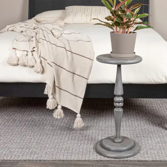 Hello Honey&reg; Bishop Pedestal Cocktail Side Table Dove Gray {3}