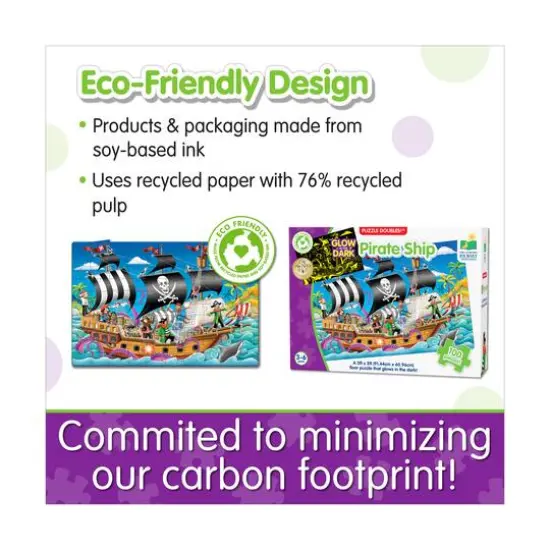 Puzzle Doubles! - Glow in the Dark Pirate Ship: 100 Pcs {7}