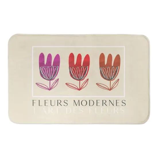 Fleurs Modernes 34" x 21" Bath Mat {1}